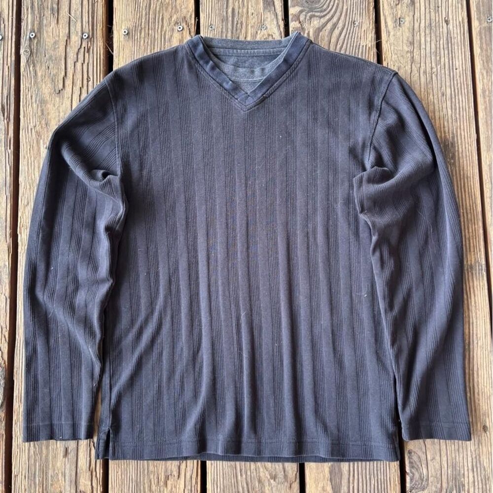 Eddie-bauer Men's Grey and Black Shirt